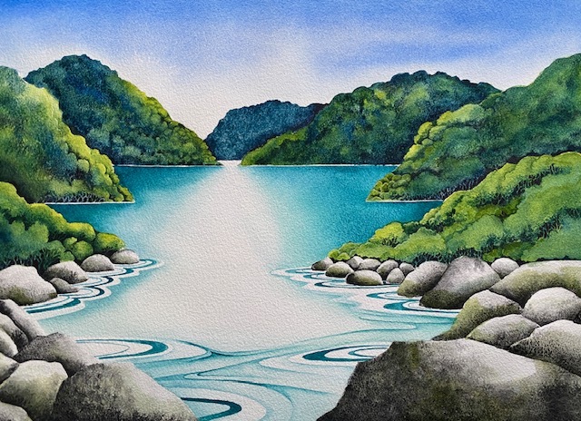 Twisting and Turning Watercolour by Raewyn Harris
